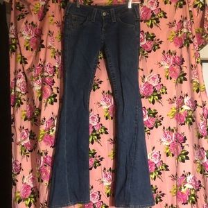 True religion Flare jean denim low rise hip hugger